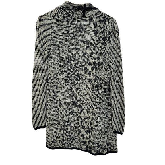 Cache Open Front Cardigan Womens Medium Black Animal Print Metallic Mobwife - Picture 2 of 4